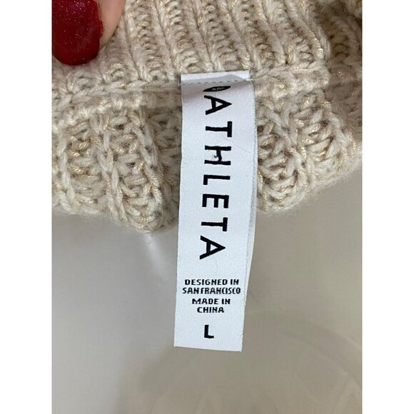 New Athleta Sierra Crew Neck Sweater Pullover Swing Coconut Cream Ivory Ribbed K - Picture 6 of 8